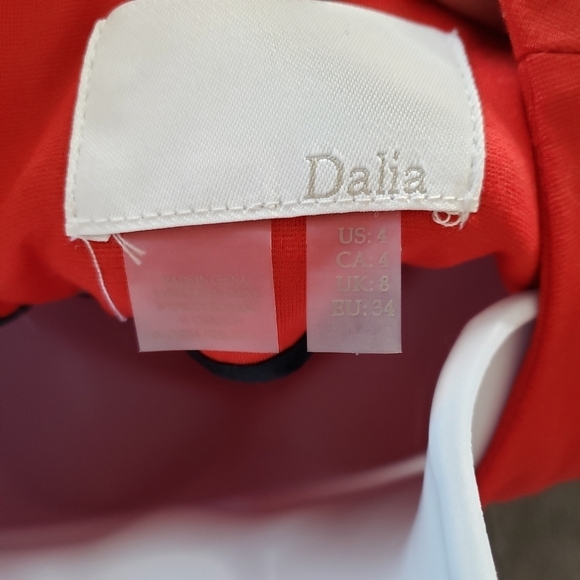 Dalia Red Cocktail Dress Pleated Sleeveless Size 4 - Picture 4 of 5